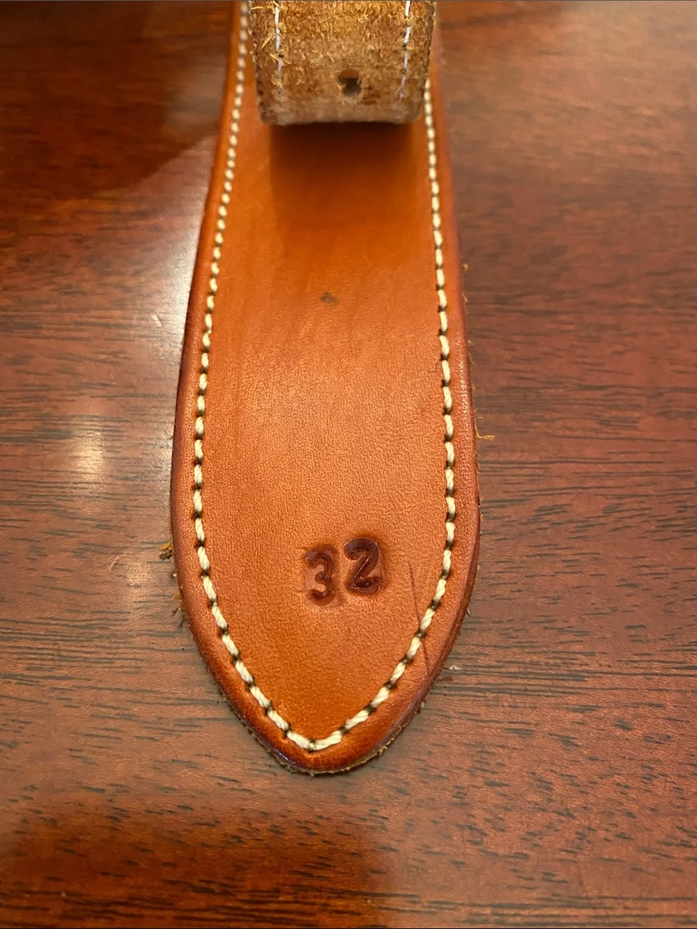 Unisex Leather RANGER Western-Style Tooled Belt with Red Accent